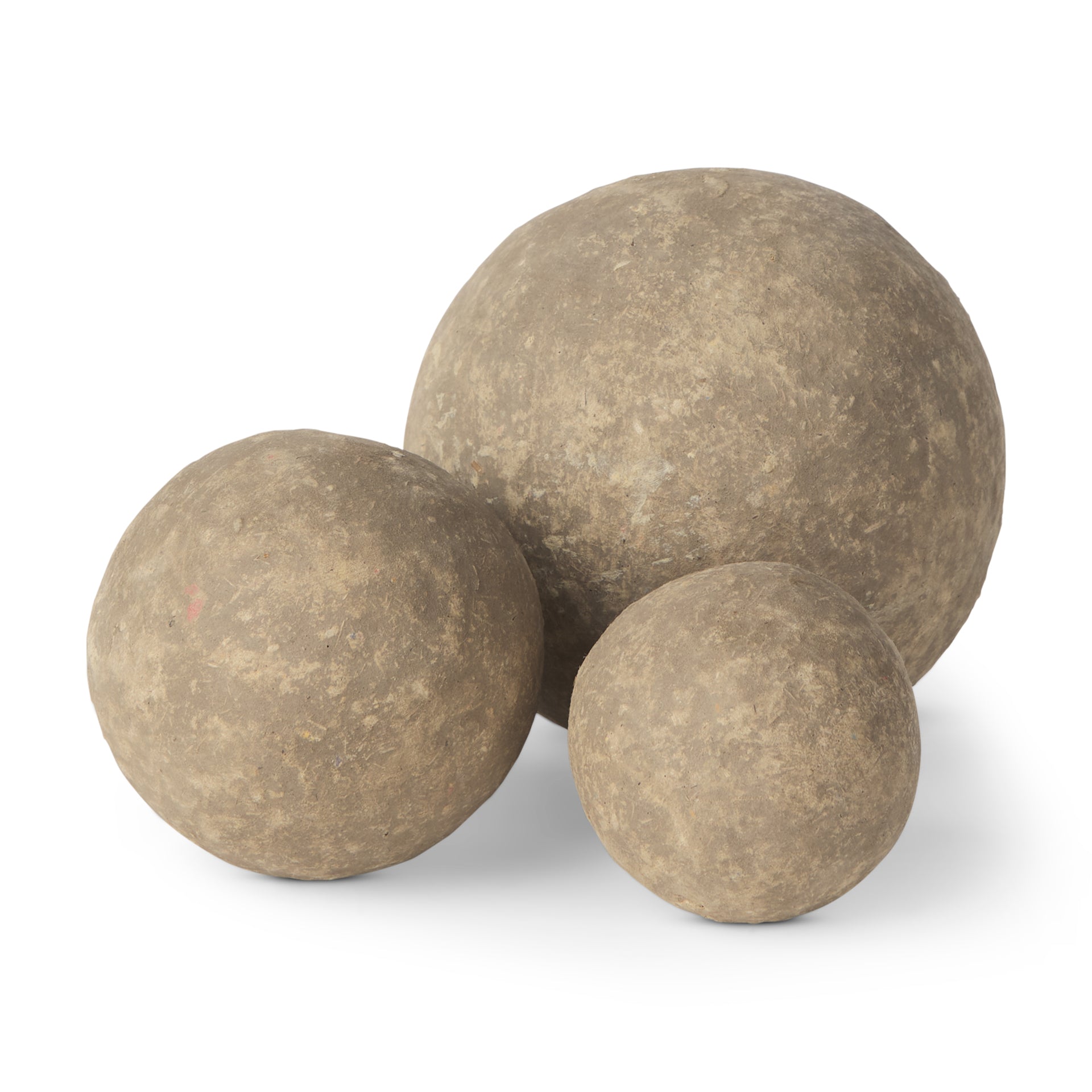 Sunita Set of 3 Beige Paper Mache Orbs