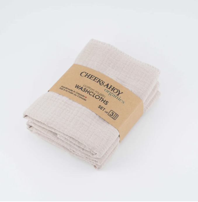 Cheeks Ahoy Organic Cotton Muslin Washcloth