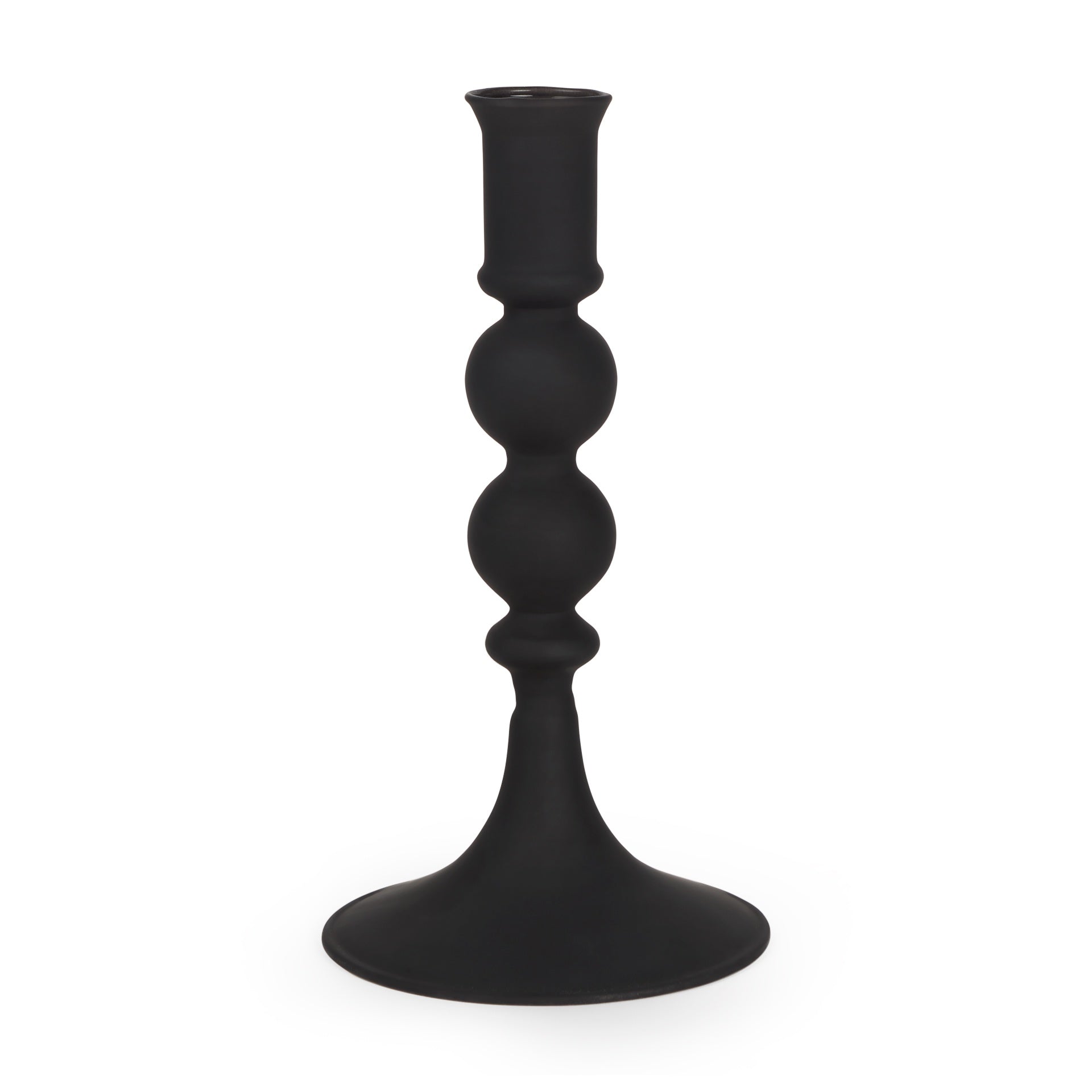 Haute Matte Blown Glass Candlestick